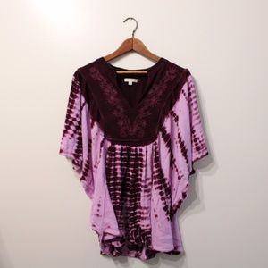 Earthbound Tie Dye Peasant Top NEW